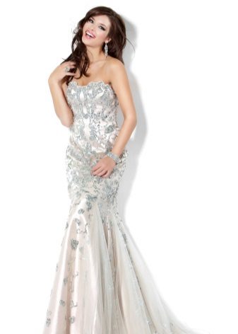 White glamorous evening dress