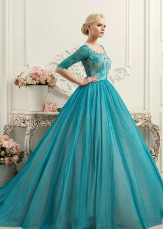 Turquoise wedding dress from the BRILLIANCE collection by Naviblue Bridal