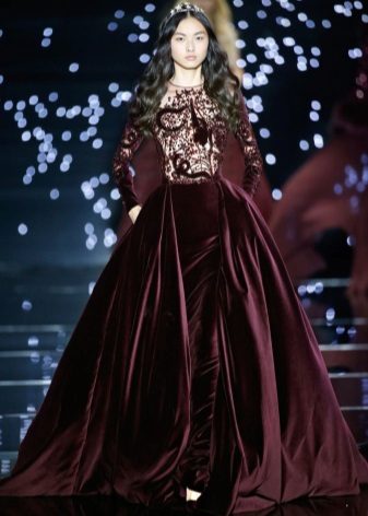 Beautiful velvet dress wine color