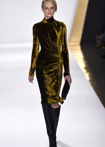 Velvet olive dress