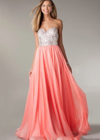 Coral dress with pink and peach shade