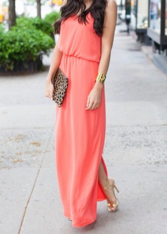 Pink-orange coral dress