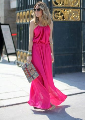 Summer long dress fuchsia