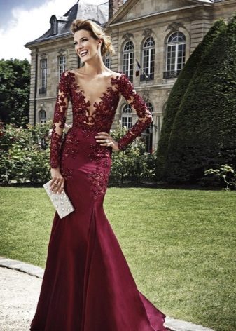 Wine-colored dress
