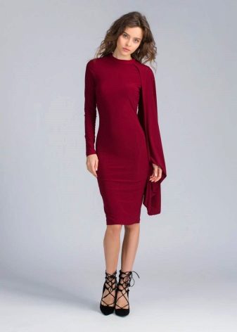 Dress wine color medium length