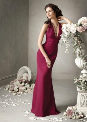 Wine-colored dress
