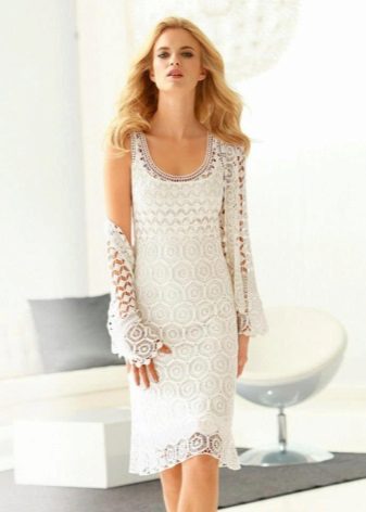 White knitted dress for prom