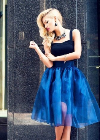 Casual Dress with T-shirt and Organza Skirt