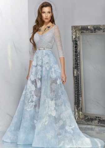 blue dress with organza