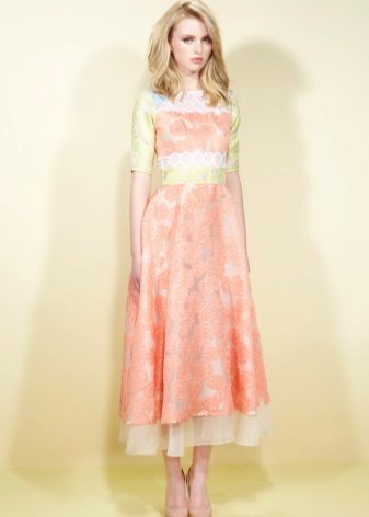 Peach dress with salad inserts