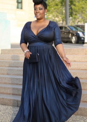 High-waisted evening gown for full