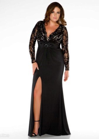 High-waisted evening gown for full