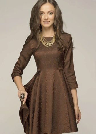 Chocolate-colored short dress