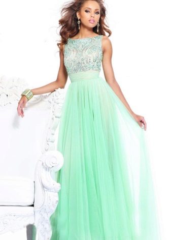 Mint dress with rhinestones