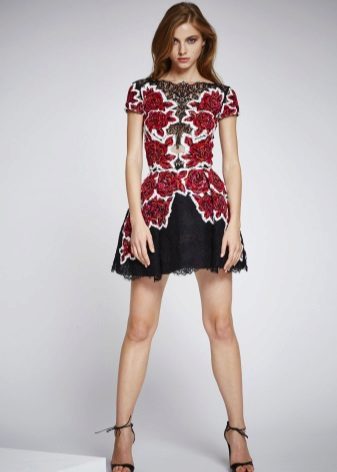 Sandals with floral print dress