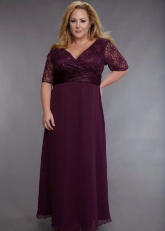 Dresses in the floor with an A-shaped silhouette for full