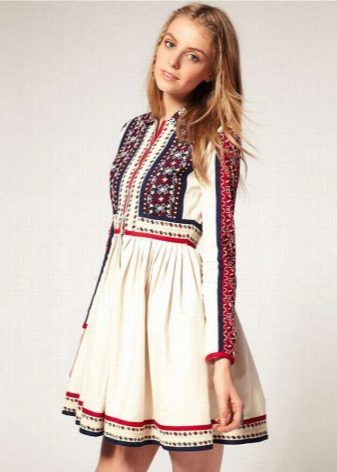 Dress in Russian style mini-length