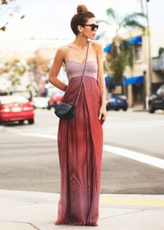 Terracotta dress in combination with pink and lilac shades