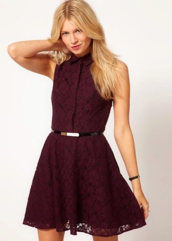 Burgundy lace dress