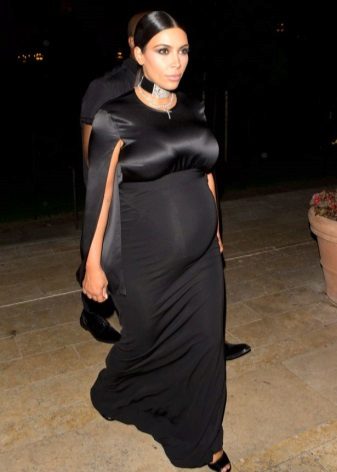 Long black maternity dress