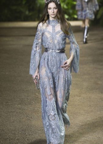 Elie Saab Spring-Summer 2016 blue dress to the floor