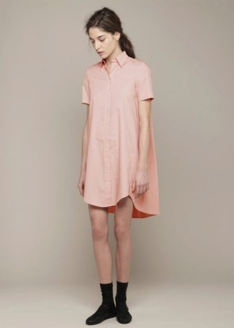 Short Sleeve Straight Shirt Dress