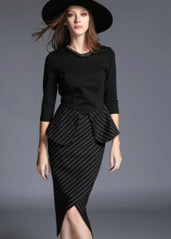 Combined dress with basky