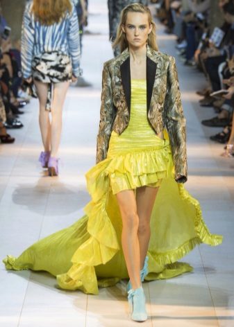 Jacket to dress with a train