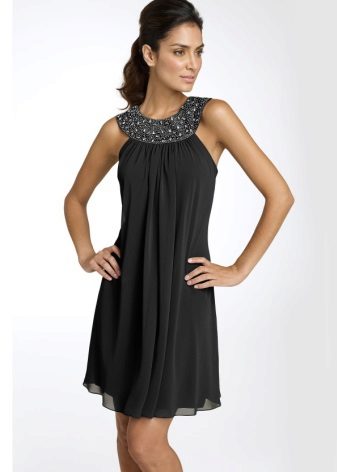 Evening black dress A-line