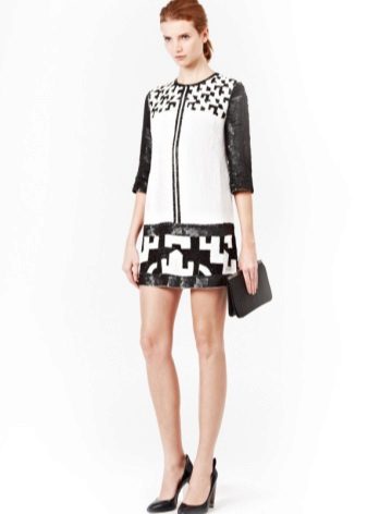 Dress tunic black and white