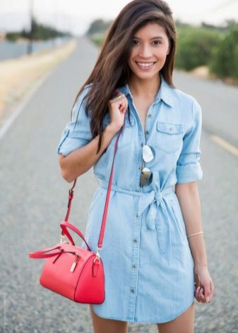Blue Denim Casual Shirt Dress
