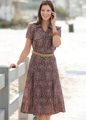 Dressing gown with abstract print