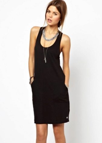 Black dress T-shirt medium length