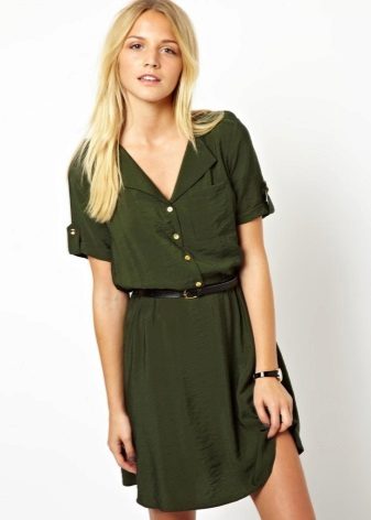 Khaki military style dress