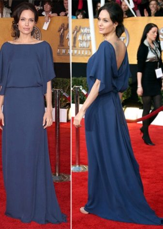 Closed dress with an open back Angelina Jolie
