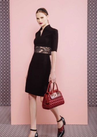 Bag to a black short dress