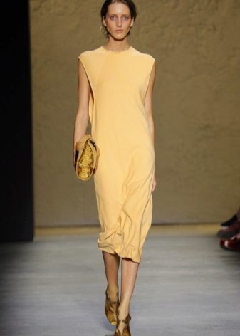 Fashionable dress straight cut 2016 midi length