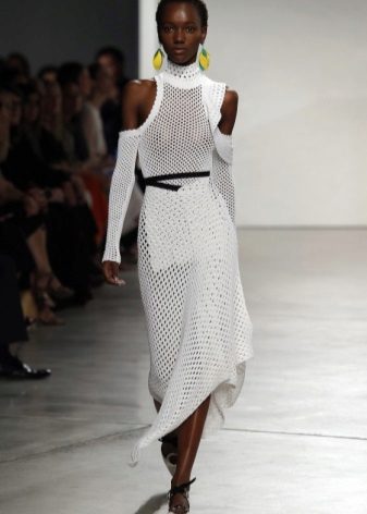 Fashionable perforated dress of spring-summer 2016 season