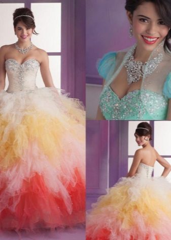 organza dress with a multi-layered skirt