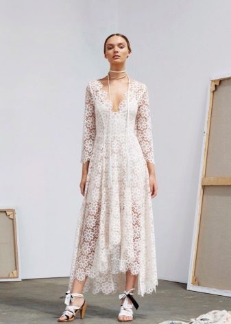White Lace Dress Beadwork