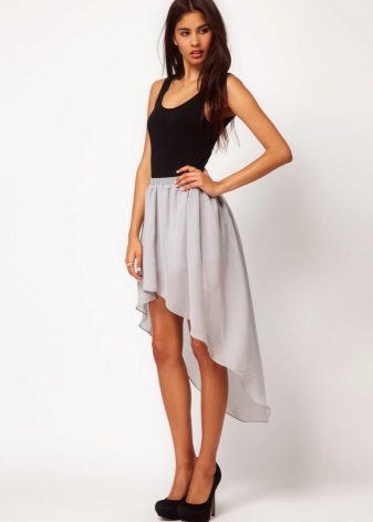 Asymmetrical skirt with train
