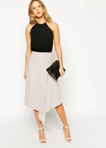 Beige Asymmetrical Skirt