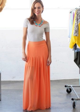 Long half skirt for girls with an hourglass figure