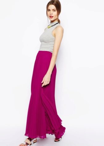 Fuchsia long skirt