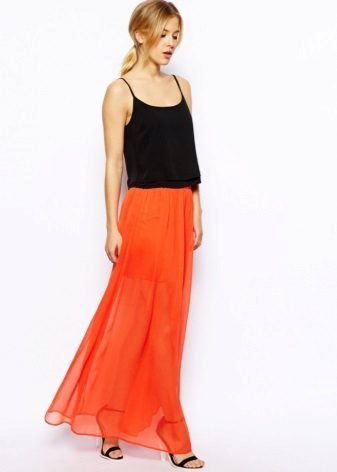 long skirt with contrasting top