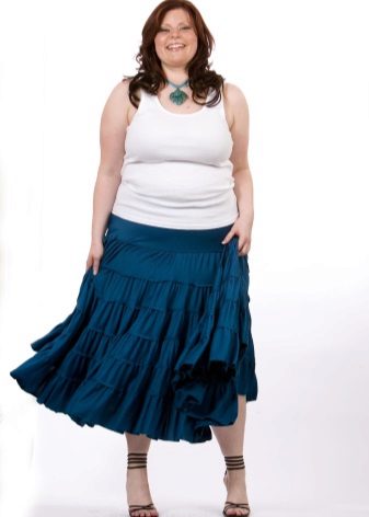 A-shaped skirt with frill for obese women