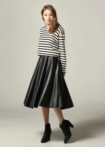 Leather skirt sun for skinny