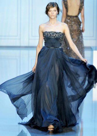 navy taffeta evening dress