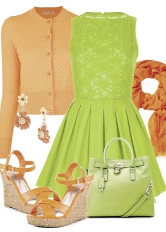 Salad dress in combination with orange accessories