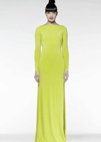 Long lime dress with long sleeves